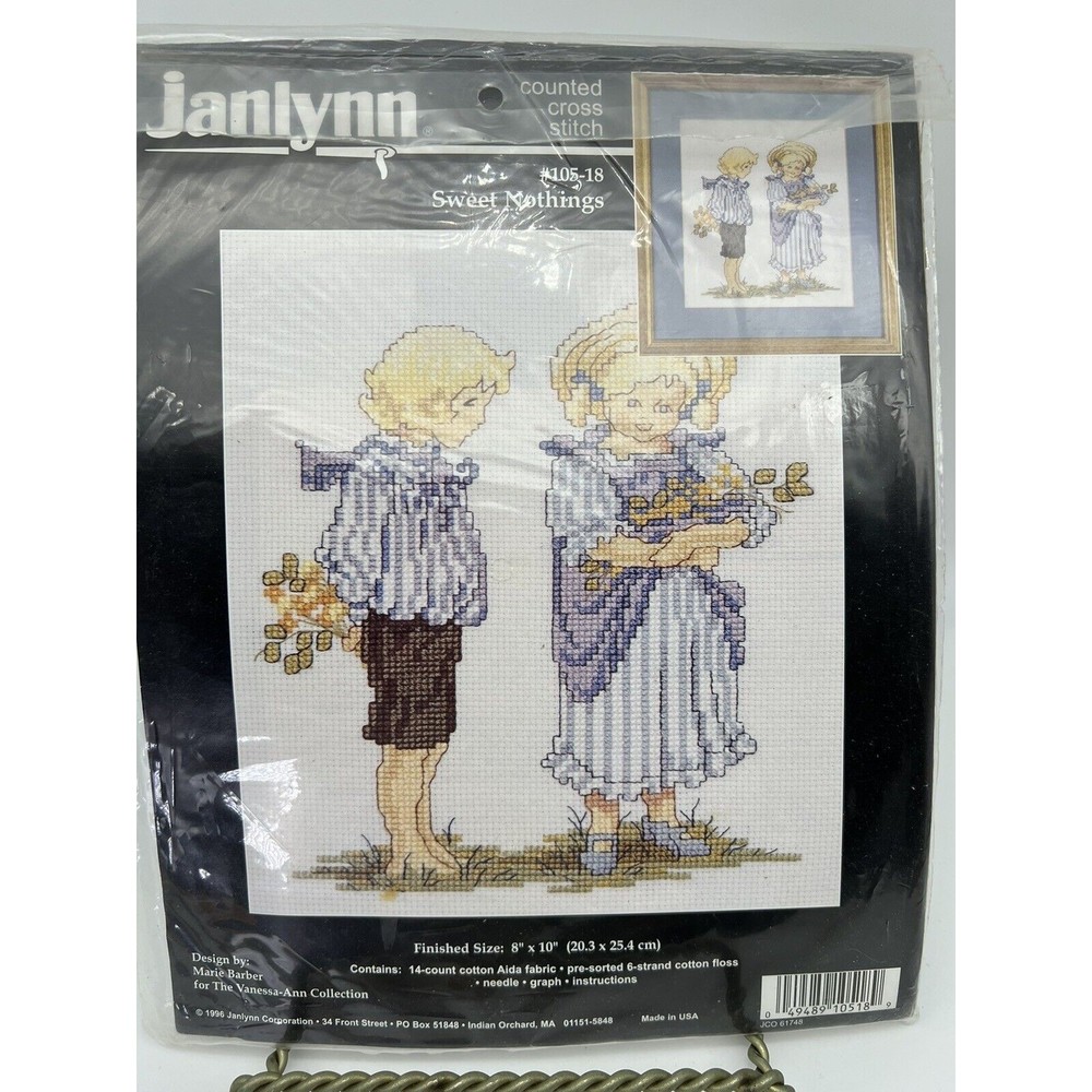 Janlynn Sweet Nothings Counted Cross Stitch Kit Unopened @1996